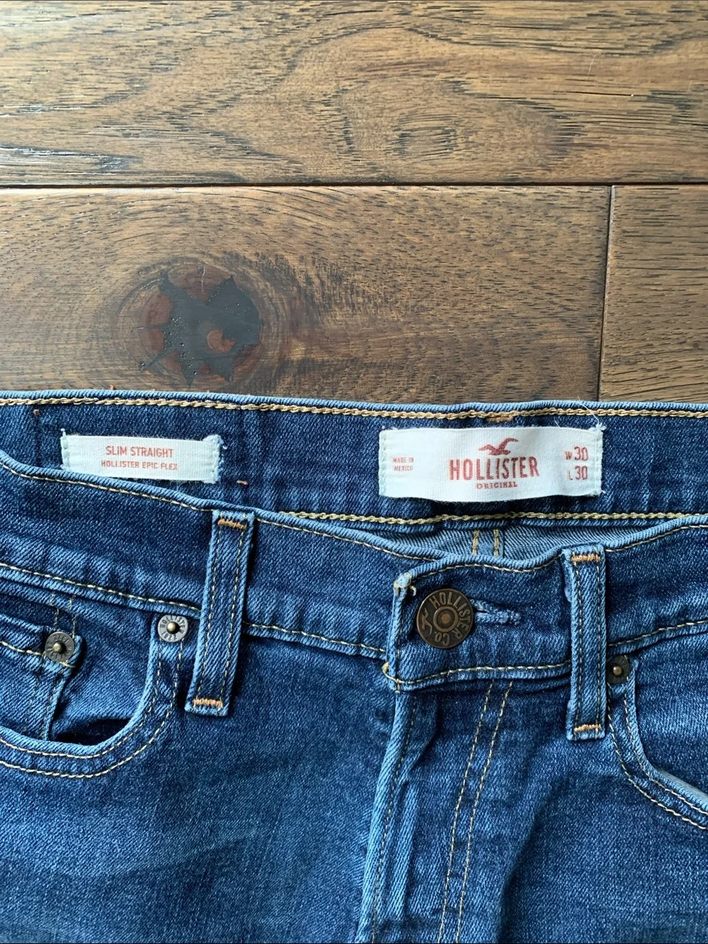 Hollister Men's Classic Slim Straight Indigo Denim Jeans. Pre-Owned.Size:30x29.